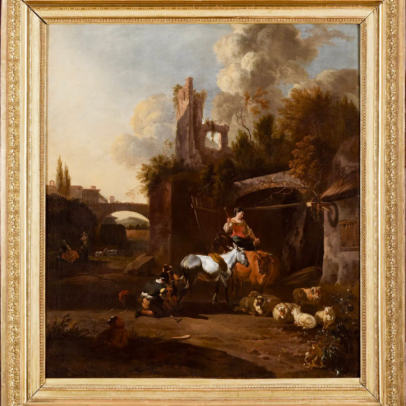 Jan Van Der Bent | “Paisaje Ideal con Bodegón Animal” | Pintura Barroca Holandesa, 1680