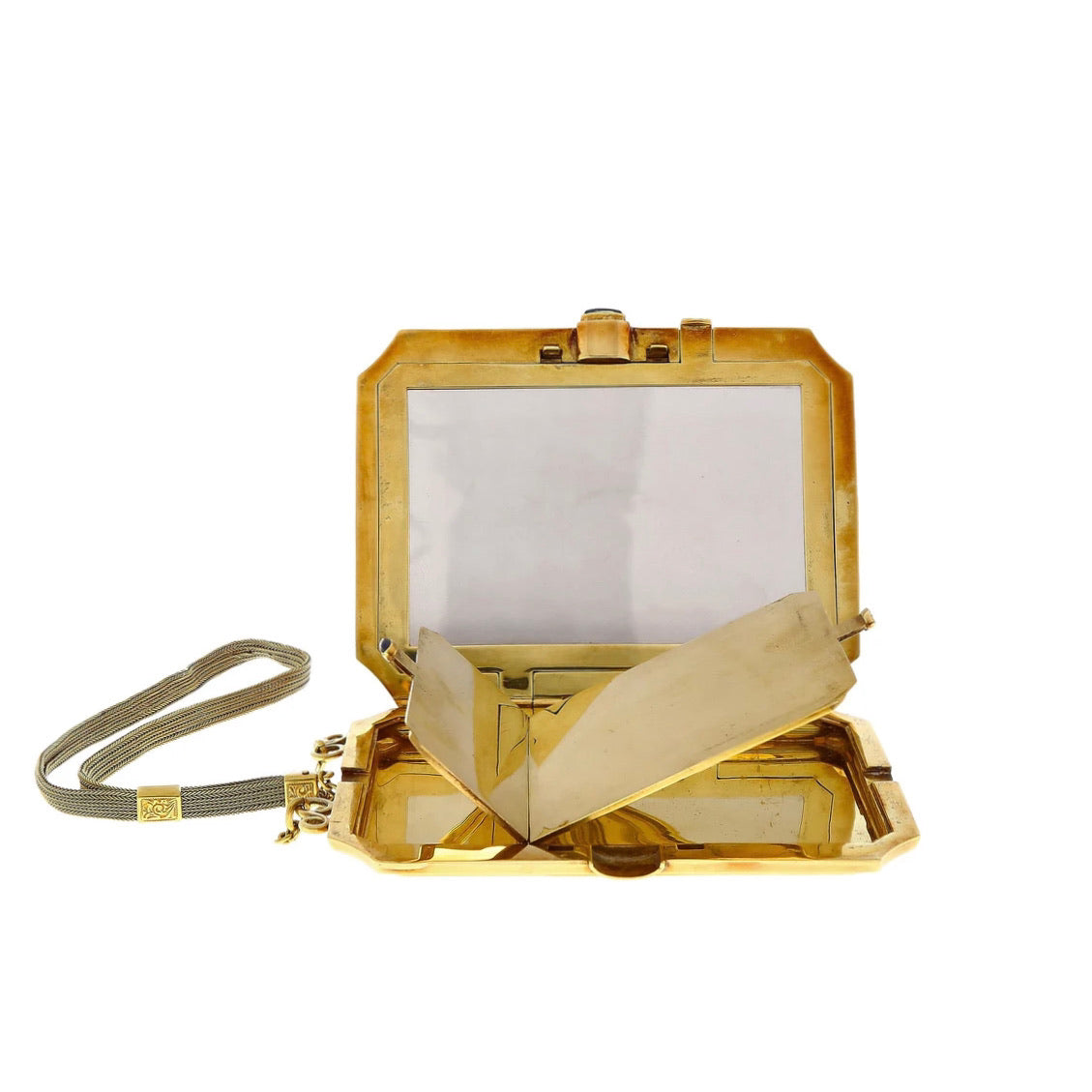 Caja de maquillaje con espejo compacto Art Deco, 1930