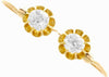 Pendientes de Gota de Oro Amarillo y Diamantes de 1910