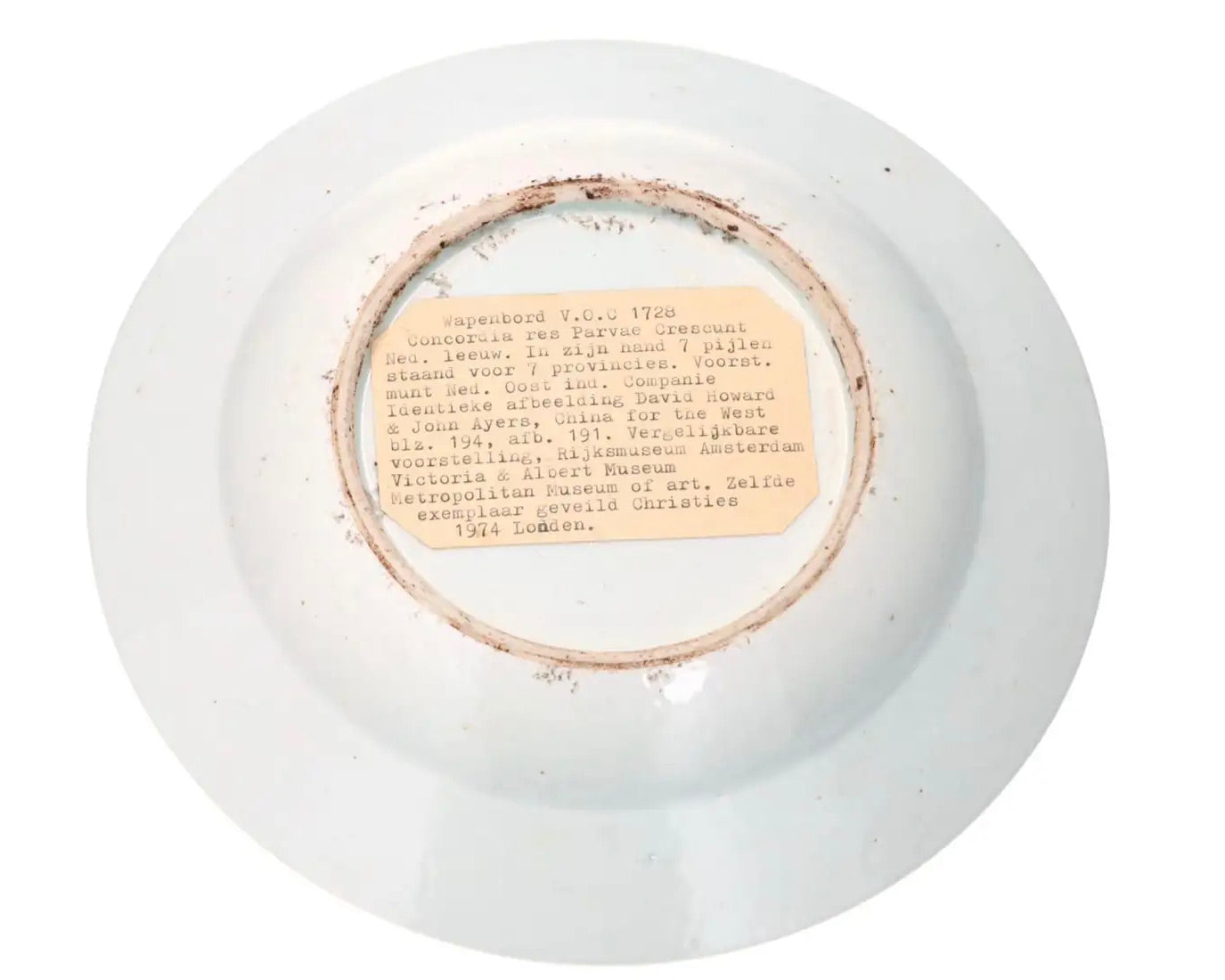 Plato de Porcelana China de Exportación VOC del Siglo XVIII
