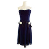 Vestido Chanel Seda Azul Escote Corazón Colección 1992