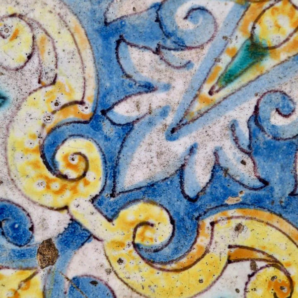 Azulejo de Triana Verde y Amarillo Esmaltado | Sevilla, Siglo XVII