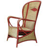 Gran Sillón de Mimbre Pintado con Respaldo Alado, 1920