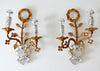 Apliques Dorados de Cristal y Metal de Maison Baguès Años 60