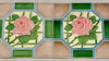 4 azulejos de diseño floral antiguos Majolica