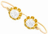 Pendientes de Gota de Oro Amarillo y Diamantes de 1910