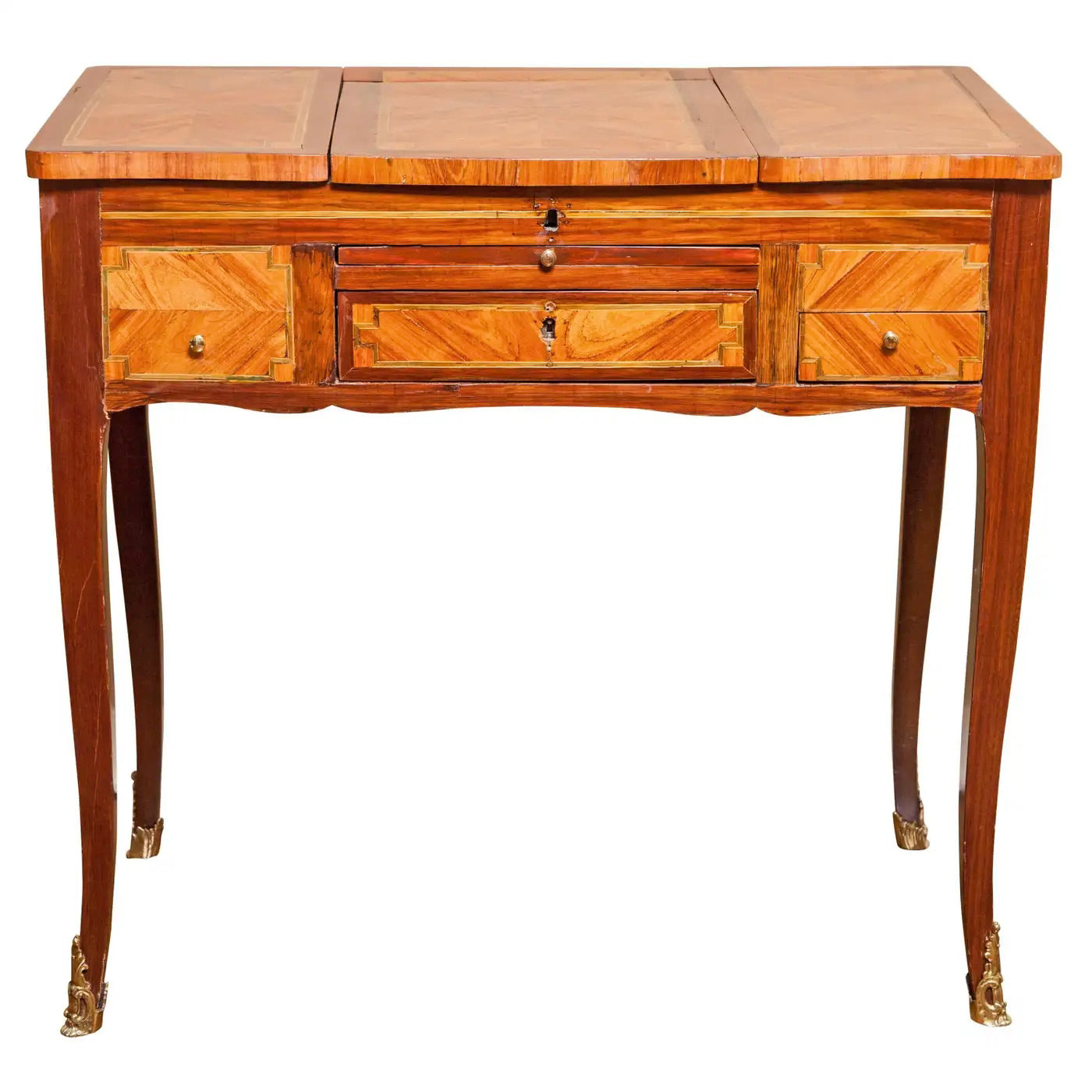Tocador Francés Luis XV en Tulipwood con Espejo Regulable, 1760