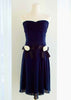 Vestido Chanel Seda Azul Escote Corazón Colección 1992