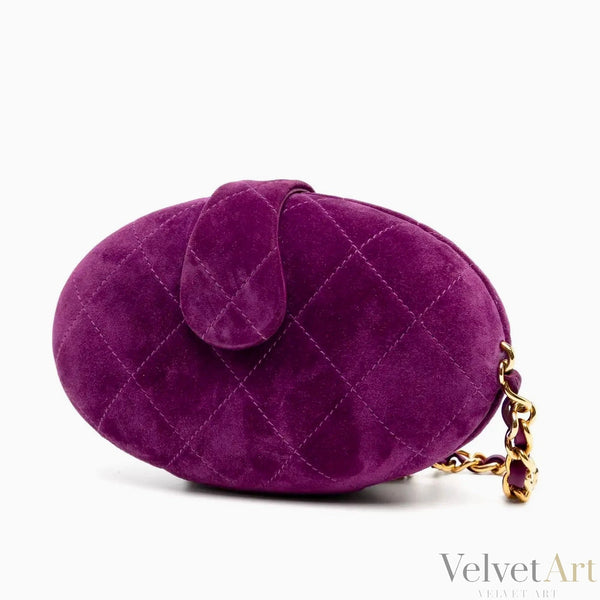 Bolso Chanel de Mano de Ante Púrpura de 1994