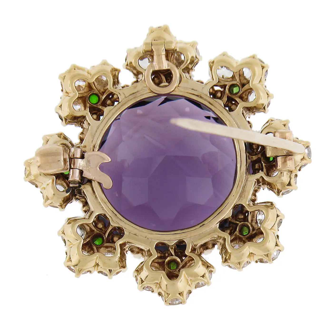 Broche Colgante Victoriano de Oro, Amatista y Brillantes de 1890