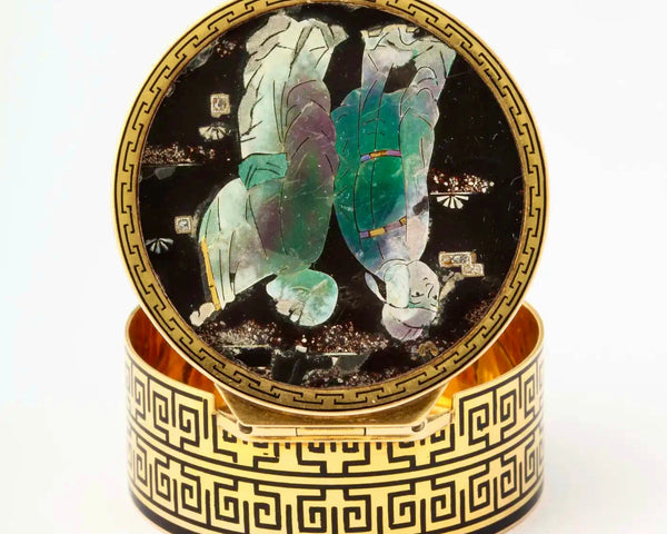 Cartier París Art Deco | Pastillero Chinoiserie Esmaltado de los Años 20