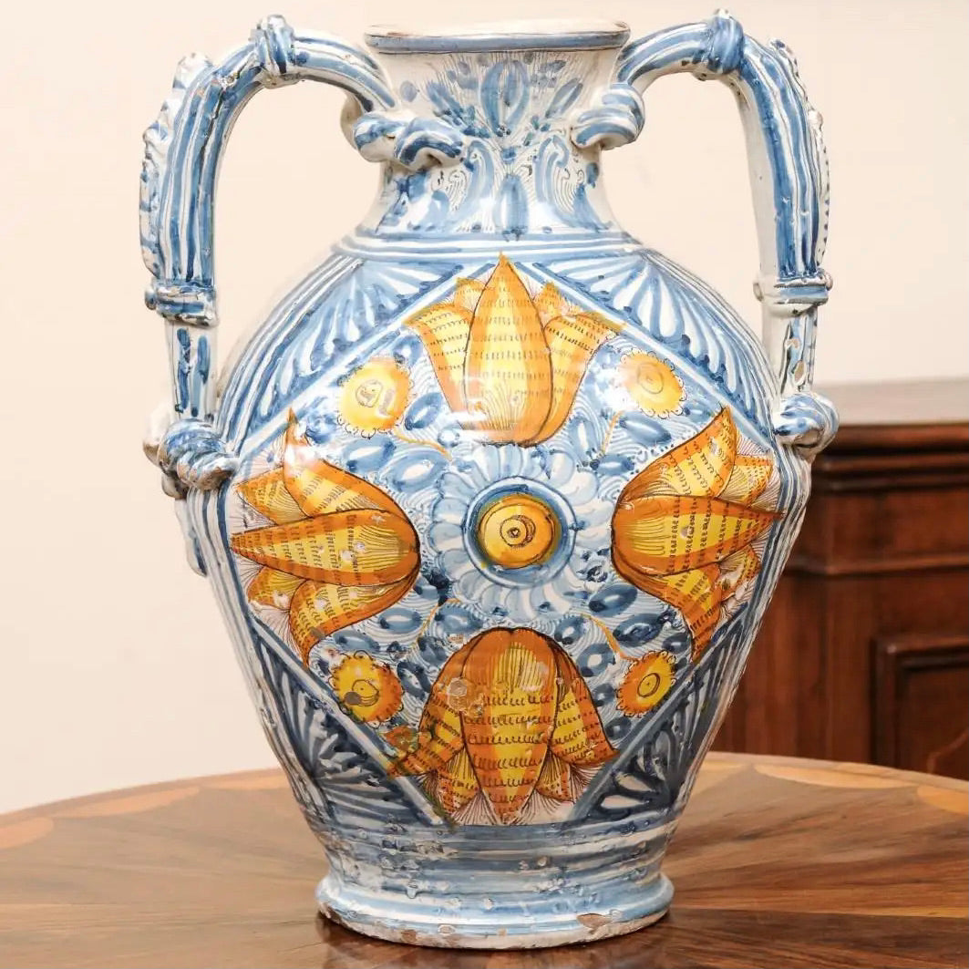 Jarrón de Loza Italiana del siglo XVIII