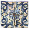 Cuatro Azulejos Portugueses del Siglo XVII: Cerámica Barroca Original para Colección