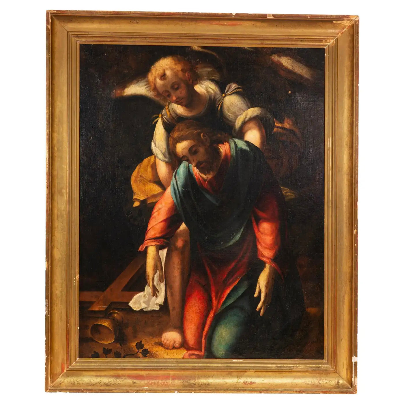Óleo Neoclásico Español del Siglo XVIII |"Cristo con Ángel"