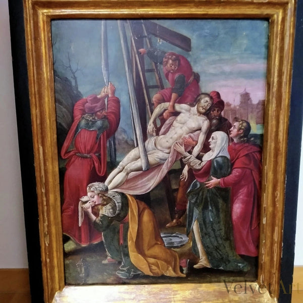 El Descendimiento | Escuela Hispanoflamenca | Óleo sobre Tabla del Siglo XVI