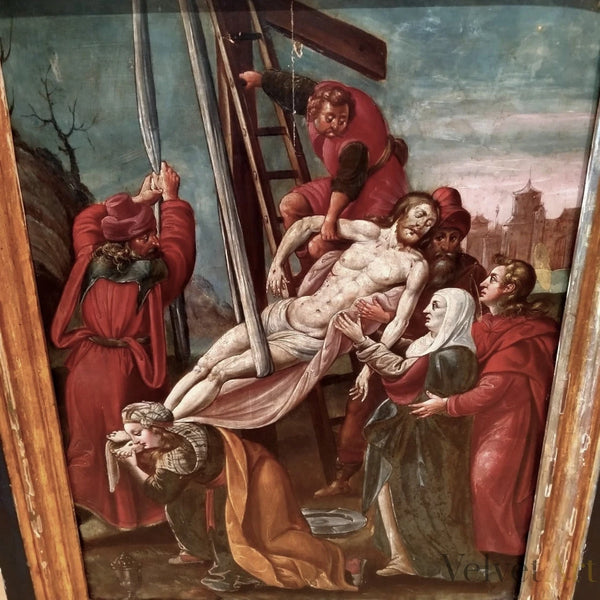 El Descendimiento | Escuela Hispanoflamenca | Óleo sobre Tabla del Siglo XVI