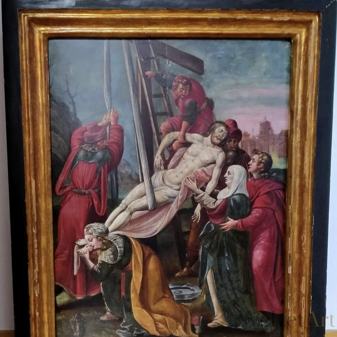 El Descendimiento | Escuela Hispanoflamenca | Óleo sobre Tabla del Siglo XVI
