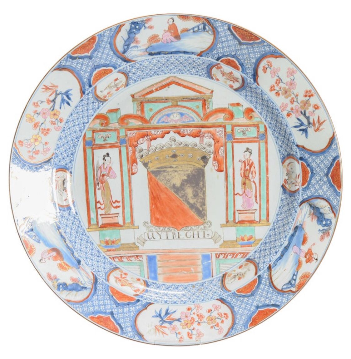 Plato de Porcelana China Armorial Imari | Escudo de Armas Utrech | Siglo XVIII