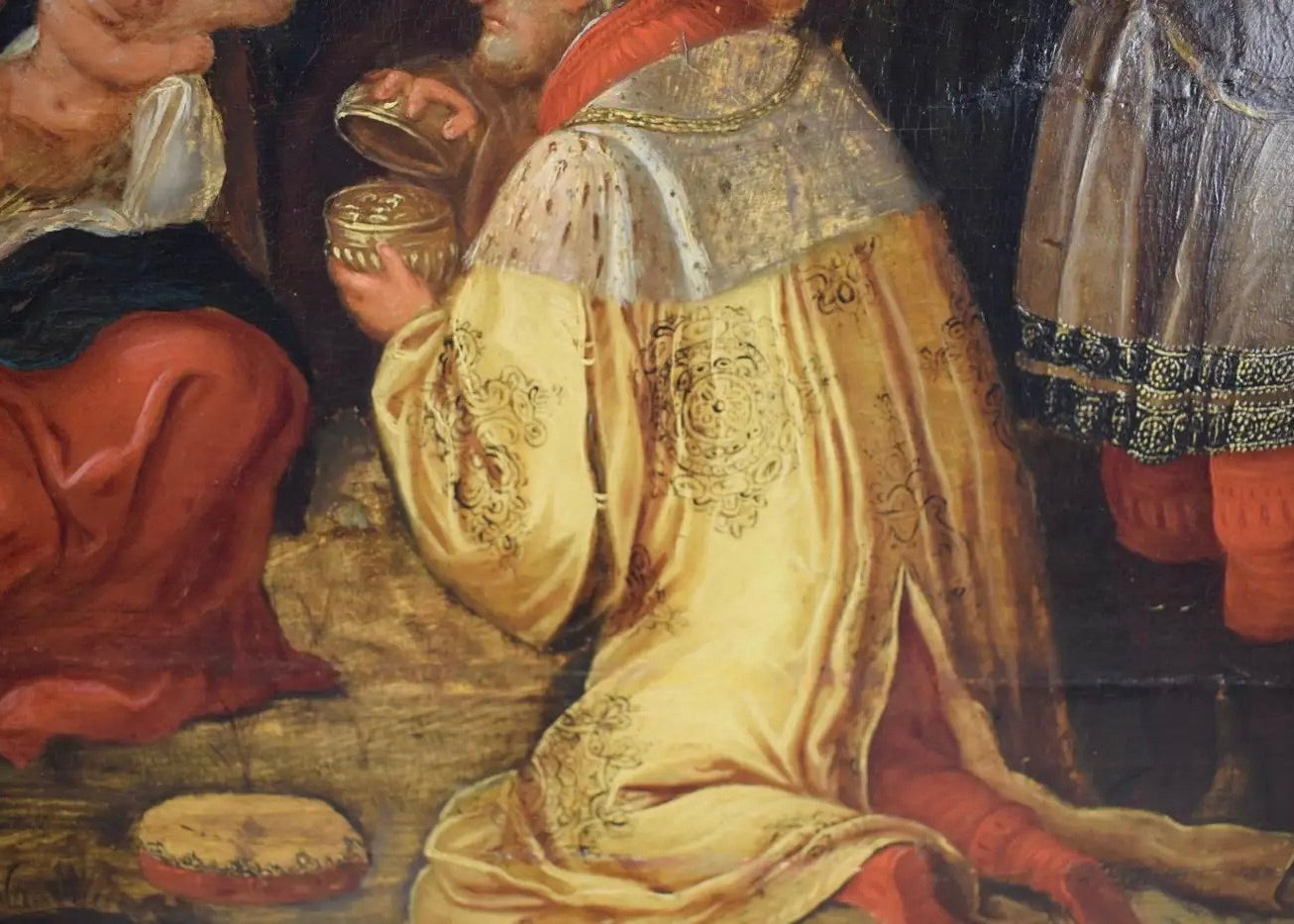 Frans Francken III | Adoración de los Magos | Óleo sobre tabla con fondo dorado | Siglo XVII