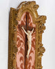 Cristo Tallado sobre Cruz de Madera con Marco Dorado al Estilo Luis XVI del Siglo XVIII