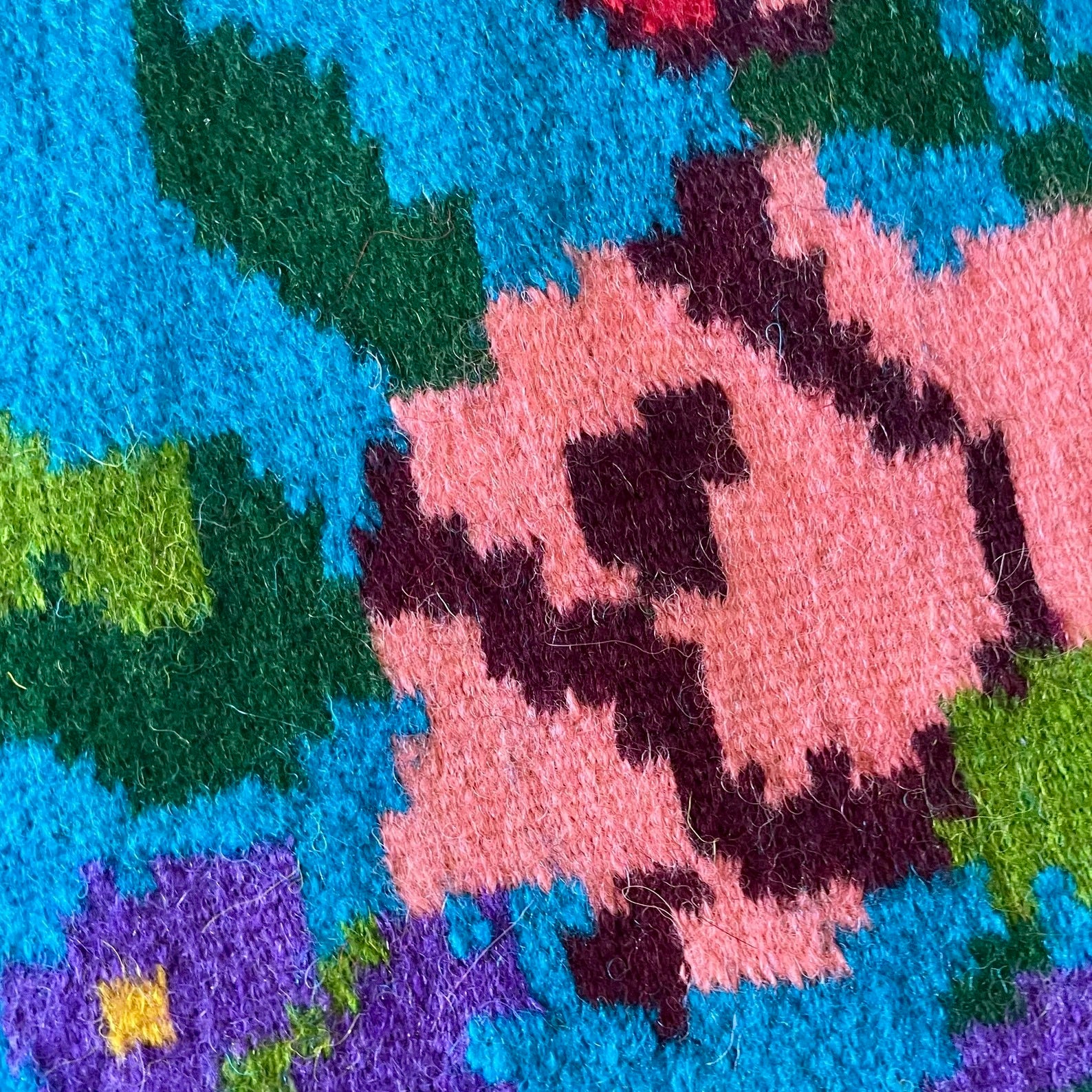Alfombra Rumana Tejida a Mano en Transilvania en los Años 50