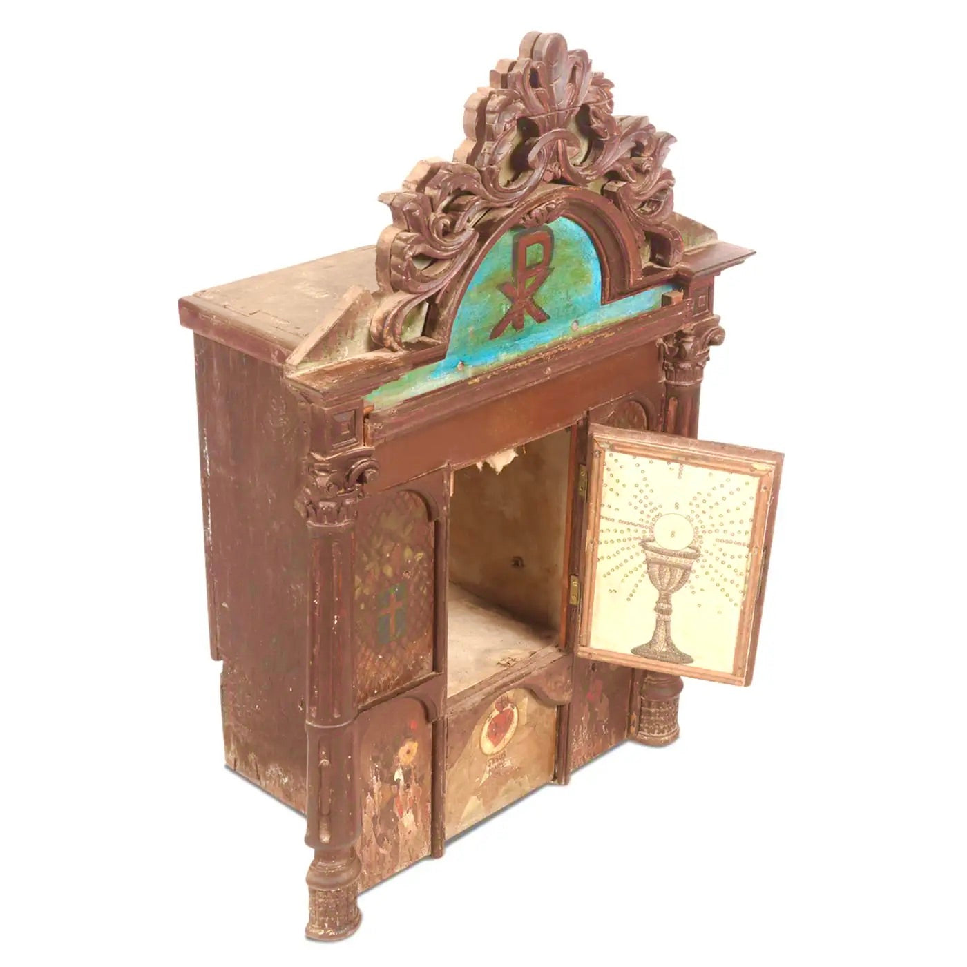 Altar Indoportugués de Goa del Siglo XVIII | Símbolo Eucarístico Central