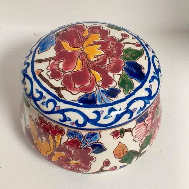 Bombonera de Cerámica Gien Peonía | Loza Francesa Vintage