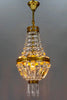 Araña de Latón y Cristal Estilo Imperio Francés, Año 1950