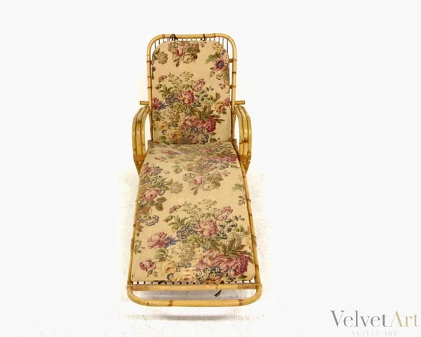 Chaise Longue de Ratán y Mimbre Plegable, Suecia, Años 60