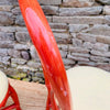 Sillas de Ratán Rojo con Tapizado Geométrico