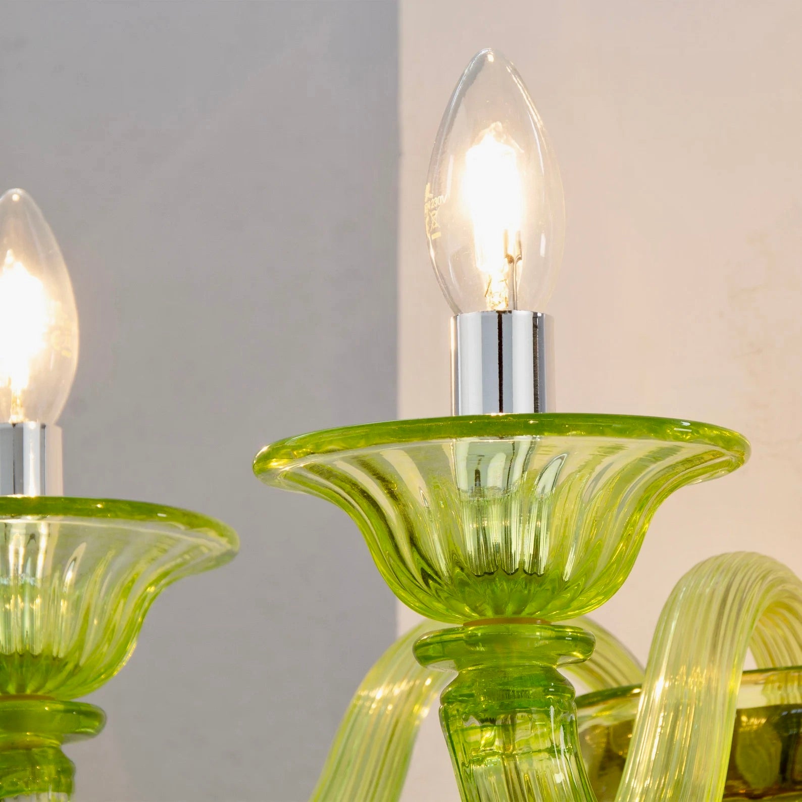 Aplique de Cristal de Murano Verde | Italia, Años 50