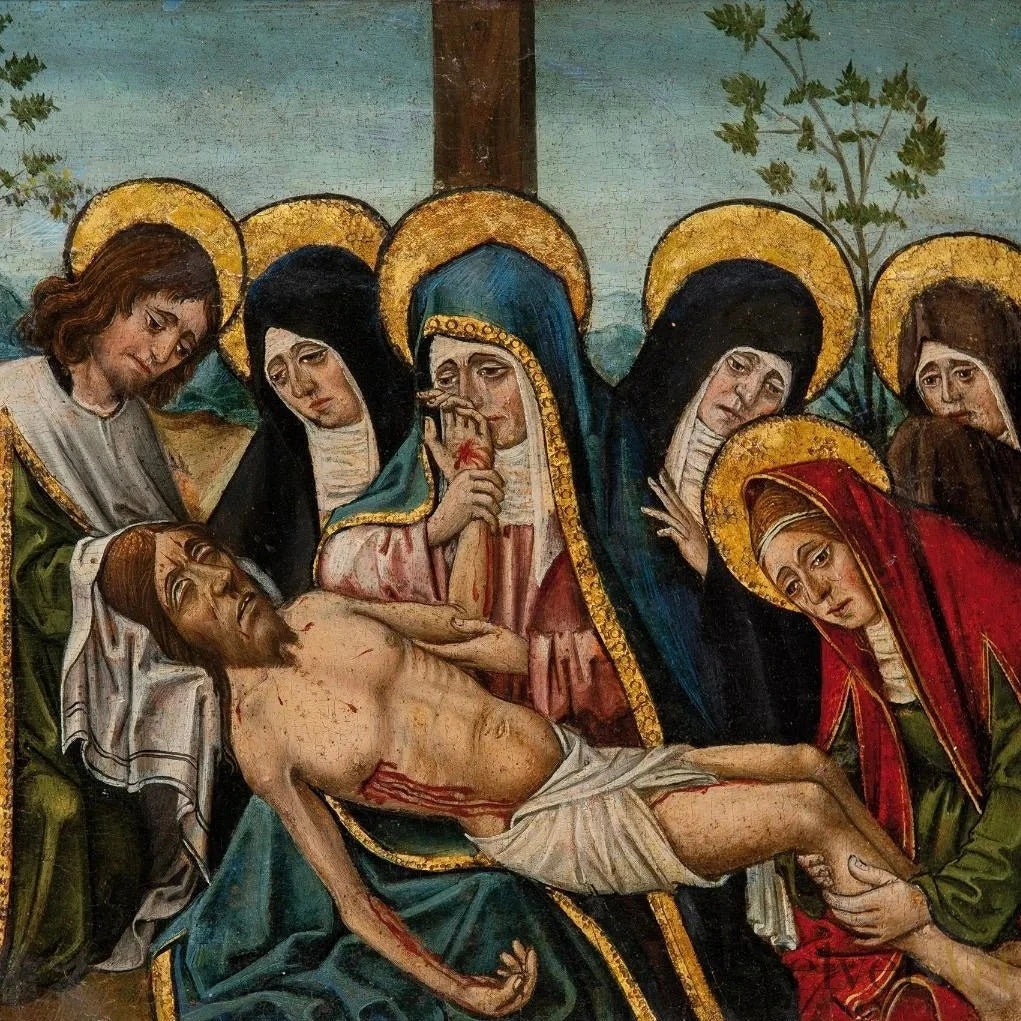 Escuela Castellana, siglo XVI | “Llanto sobre Cristo Muerto” | Óleo sobre Tabla