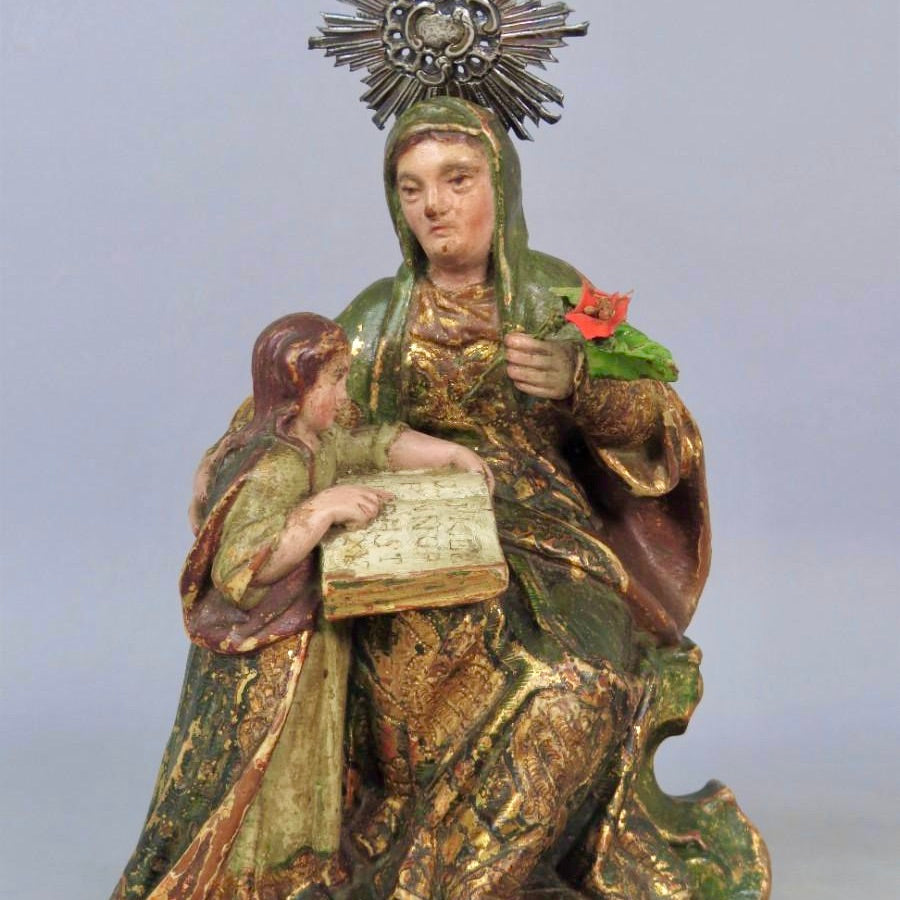 Escuela Andaluza, Siglo XVII | "Santa Ana Enseñando a Leer a la Virgen Niña"