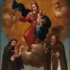 “Virgen del Rosario con San Antonio de Padua y San Antonio Abad” | Escuela Española,  Siglo XVII
