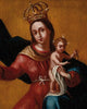 “Virgen del Rosario con San Antonio de Padua y San Antonio Abad” | Escuela Española,  Siglo XVII