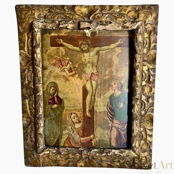 Escuela Italiana del Siglo XVI | “Cristo Crucificado con la Virgen, San Juan y María Magdalena”
