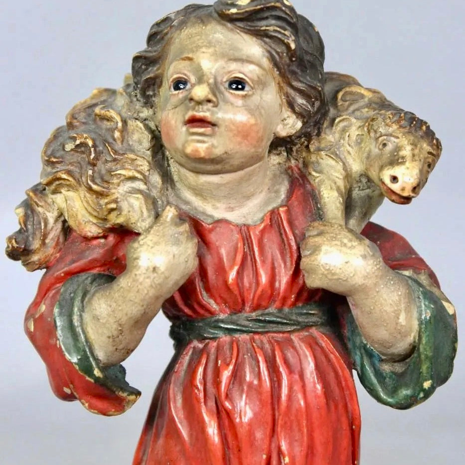 Círculo de José Risueño (Granada, siglo XVIII) | “Niño Jesús como Buen Pastor”