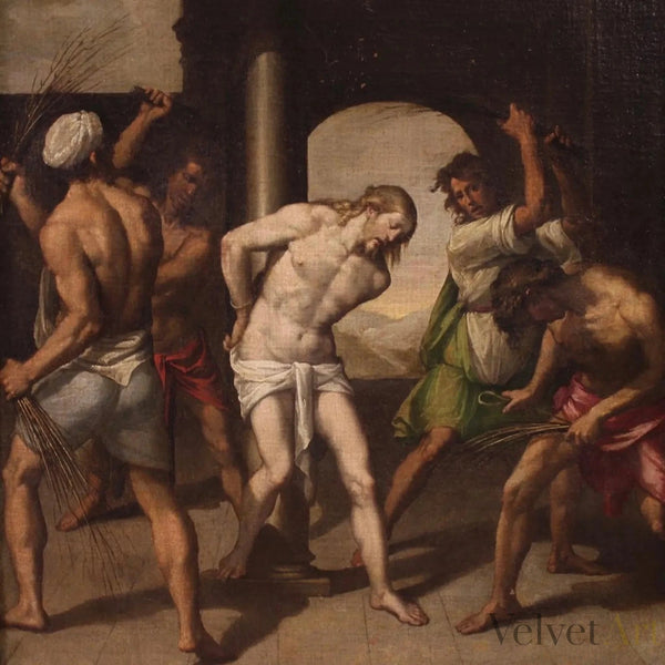 Escuela Emiliana, Siglo XVII | “La Flagelación de Cristo” | Óleo sobre lienzo