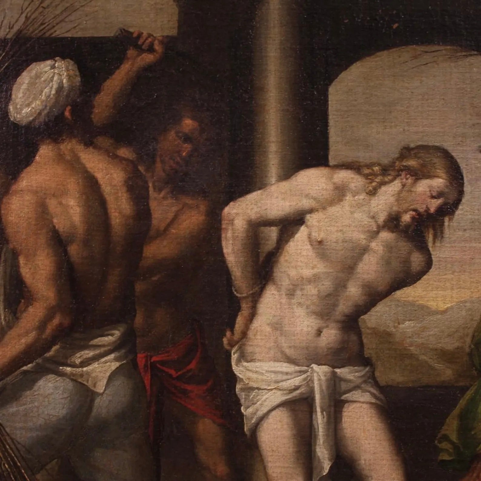 Escuela Emiliana, Siglo XVII | “La Flagelación de Cristo” | Óleo sobre lienzo