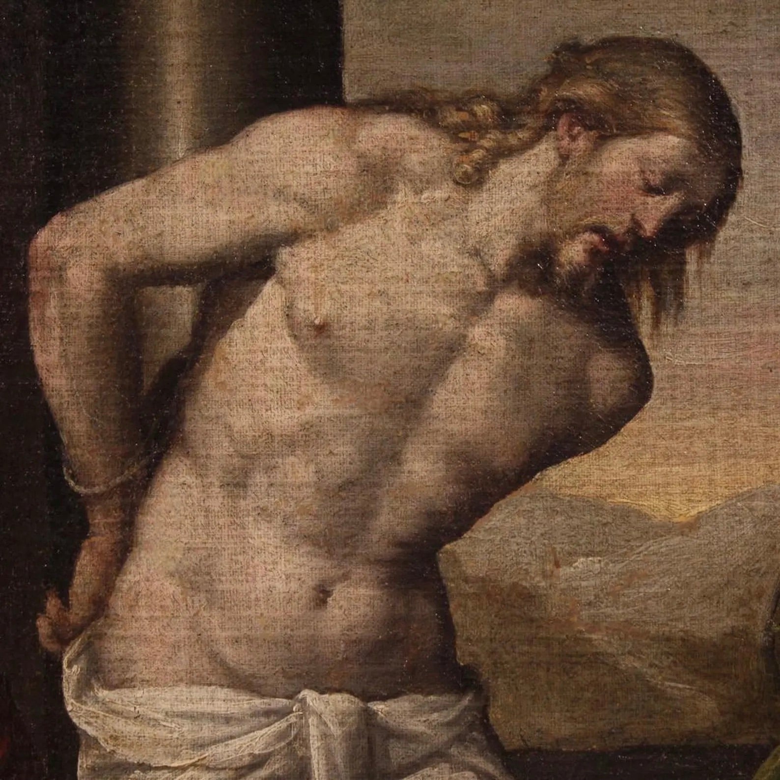 Escuela Emiliana, Siglo XVII | “La Flagelación de Cristo” | Óleo sobre lienzo