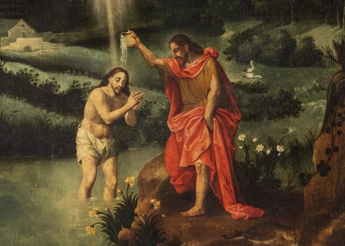 "Bautismo de Cristo" | Escuela Toledana, Principios Siglo XVII | Óleo sobre Lienzo