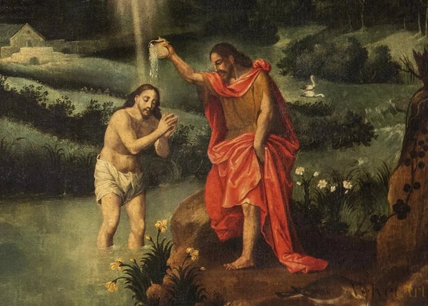 "Bautismo de Cristo" | Escuela Toledana, Principios Siglo XVII | Óleo sobre Lienzo