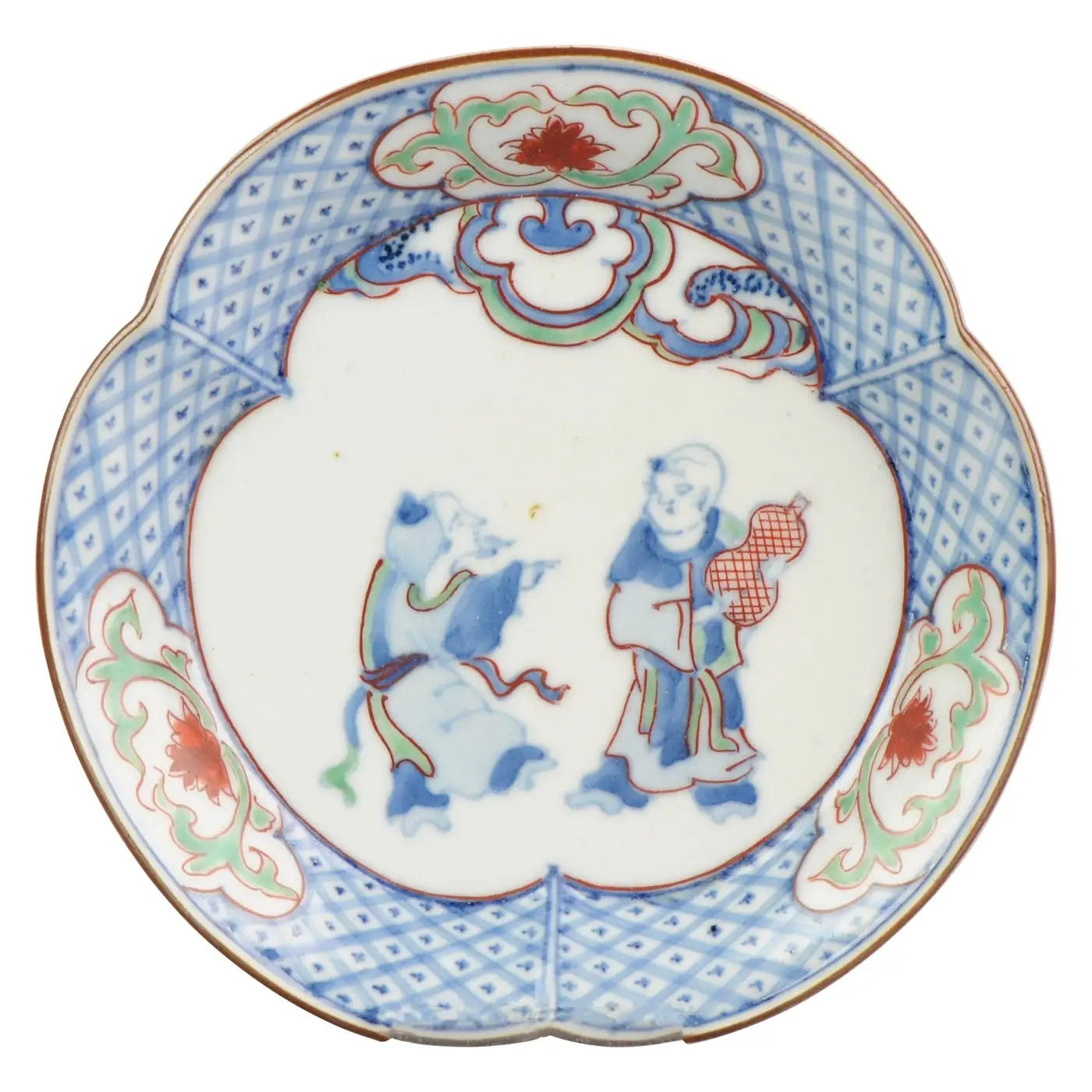 Placa de Porcelana Japonesa Ko-Kutani del Siglo XVII