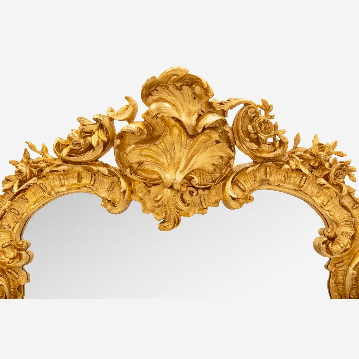 Espejo Francés Luis XV de Madera Dorada del Siglo XIX