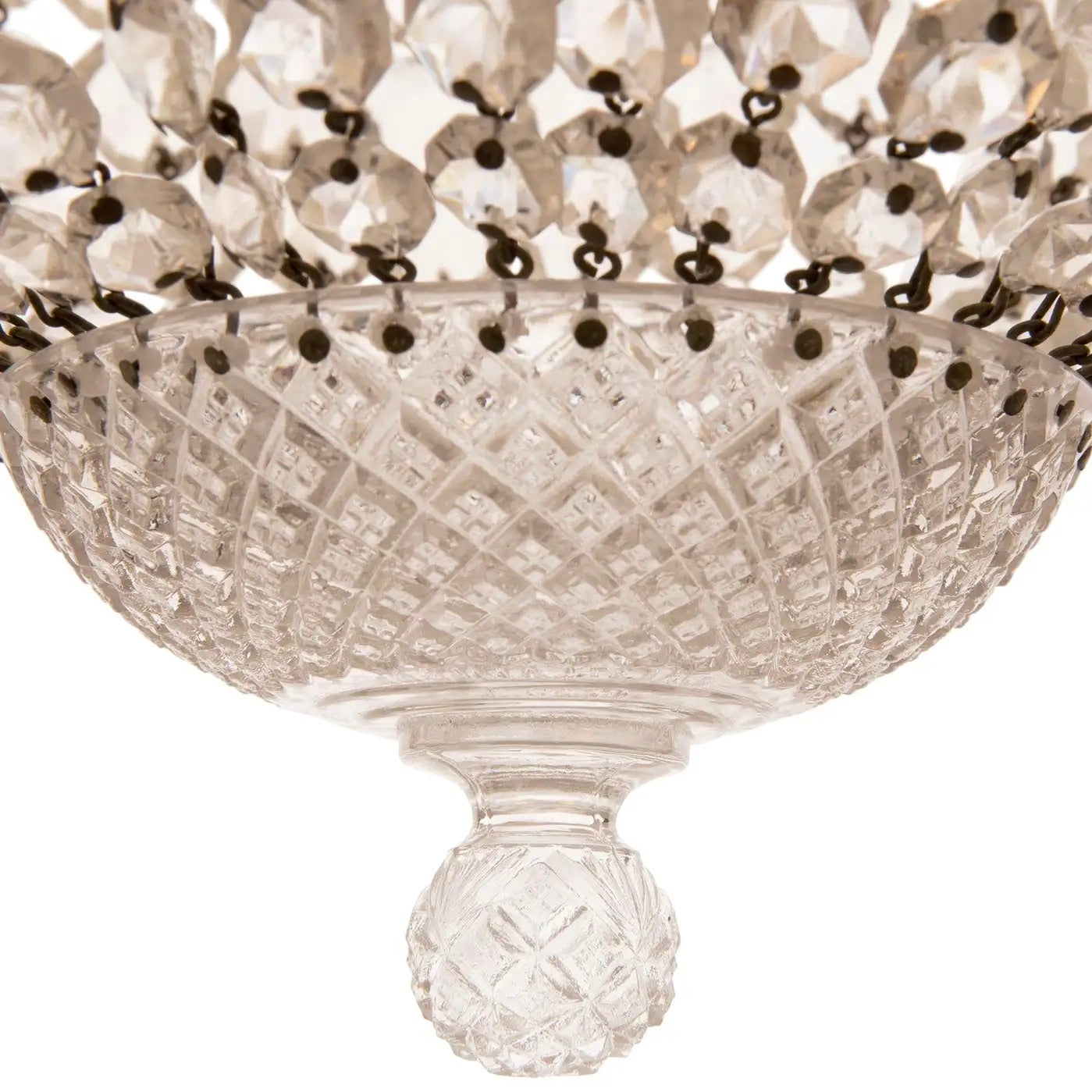 Plafonnier Luis XVI en cristal de Val Saint Lambert, Bélgica, siglo XIX