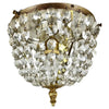 Lámpara de Techo Francesa de Latón y Cristal, 1960