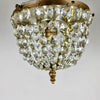Lámpara de Techo Francesa de Latón y Cristal, 1960