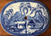 Colador de Loza Inglesa con Decoración Chinoiserie en Azul y Blanco, 1800