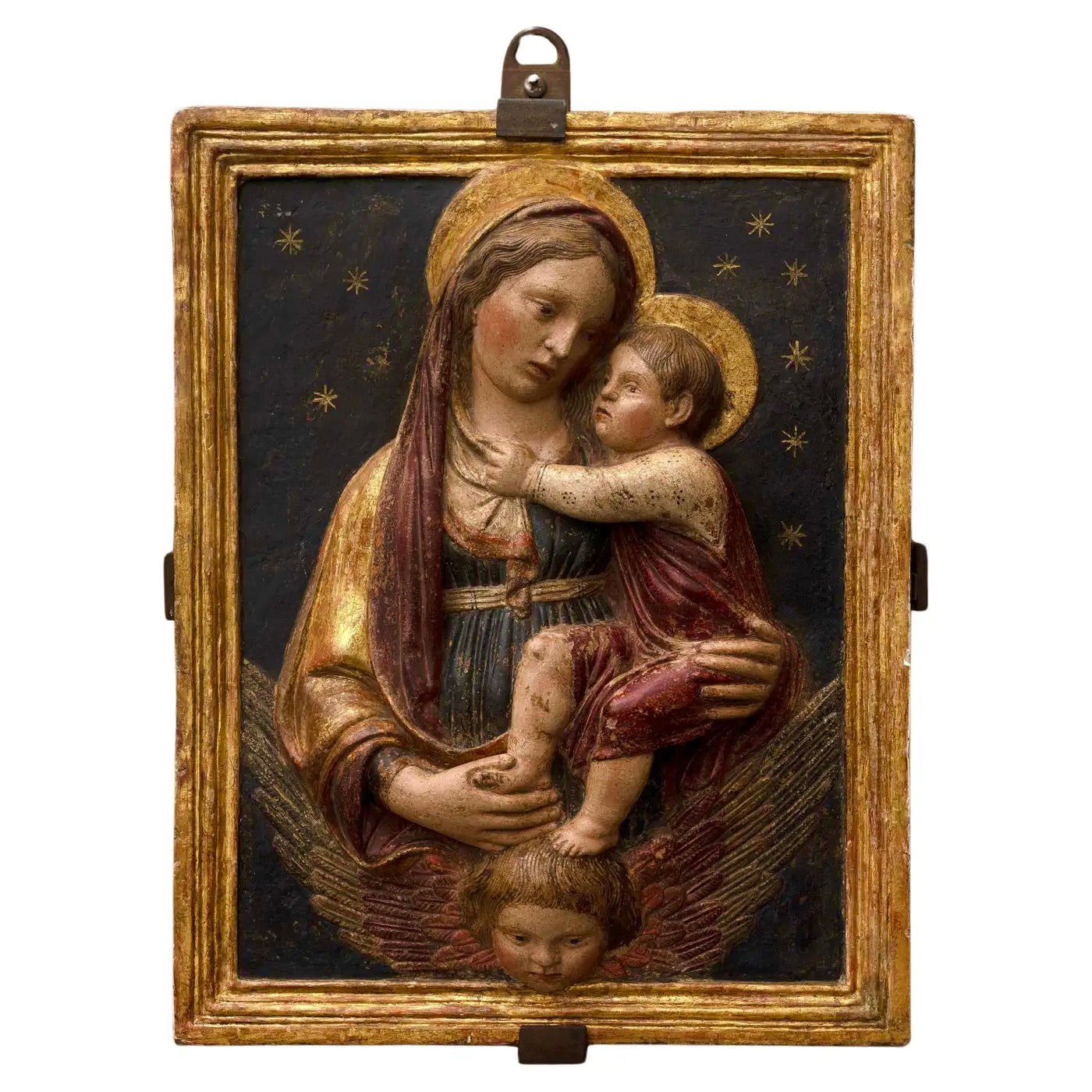 Domenico di Paris: "La Virgen y el Niño" | Estuco Renacentista Policromado del Siglo XV