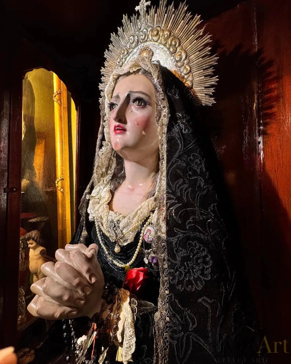 Nuestra Señora de los Dolores | Atribuida a Francisco Salzillo | Vitrina Original l Siglo XVIII